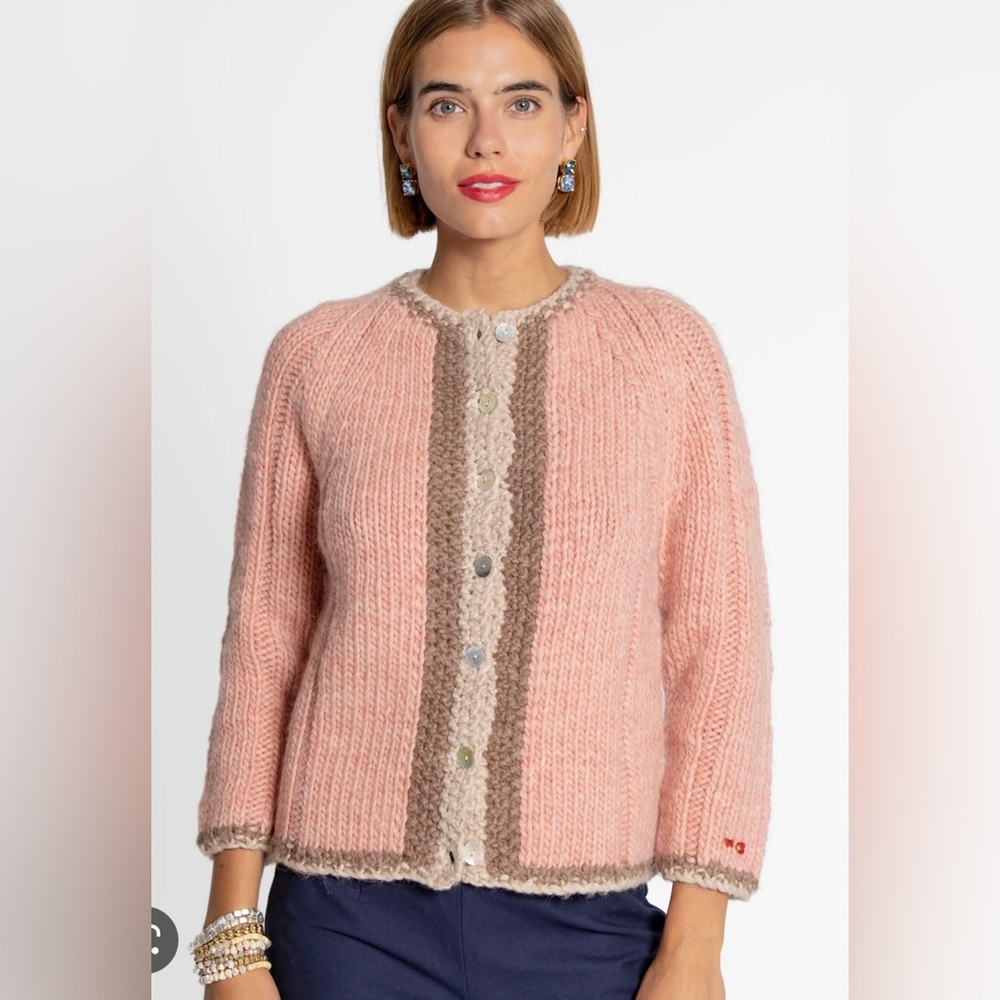 Frances Valentine Angie Piped Wool Cardigan